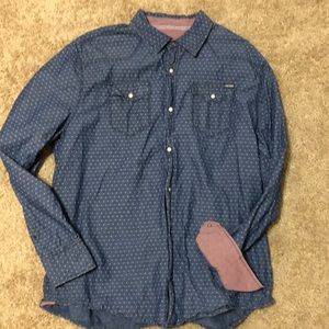 FLAG AND ANTHEM MENS XL PLAID BUTTON UP